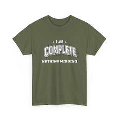 I Am Complete tee | Wholeness back design, affirmation shirt