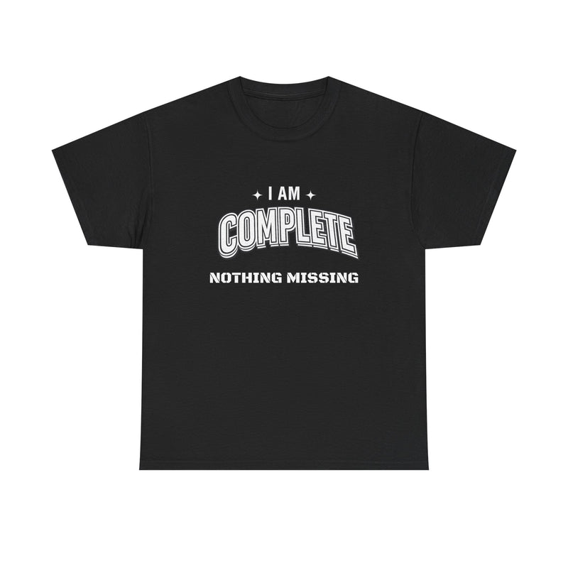 I Am Complete tee | Wholeness back design, affirmation shirt