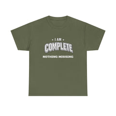 I Am Complete tee | Wholeness back design, affirmation shirt