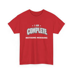 I Am Complete tee | Wholeness back design, affirmation shirt